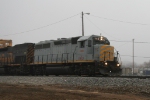 FURX 1163 leads a southbound train on a foggy morning